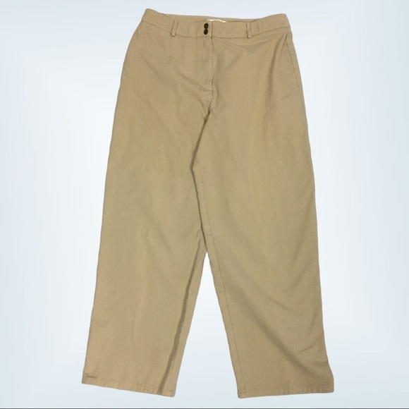 Talbots Petites Pants Womens 12 Beige Stretch Dress Pants High Waisted - Picture 1 of 13